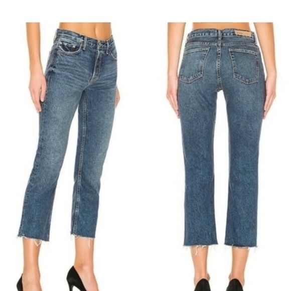 GRLFRND  TATUM Dark Blue Cropped Jeans Size 27. - Picture 15 of 15